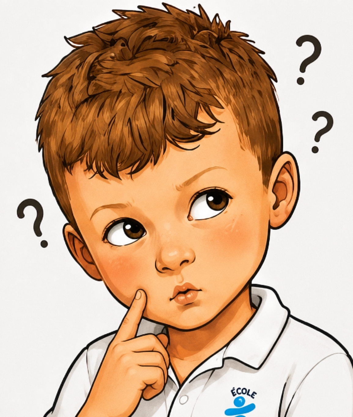 Le fils d’Amria, pensif, entouré de ses questions d’enfant