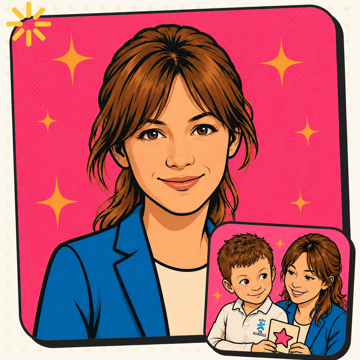Amria, fondatrice de SocraKid, avec son fils